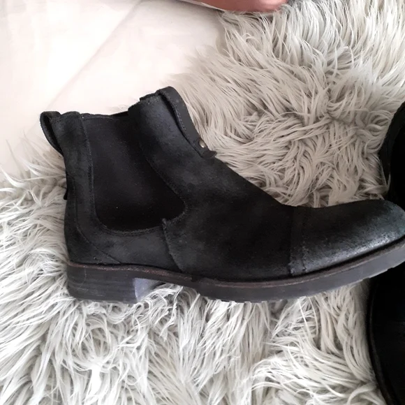 UGG | Shoes | Ugg Men Boots Black Leather Suede Men Size 9 